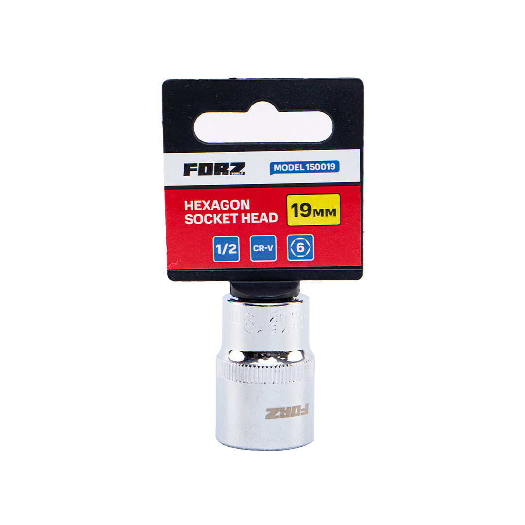 Головка торцевая шестигранная FORZ (1/2), 19 мм, CrV