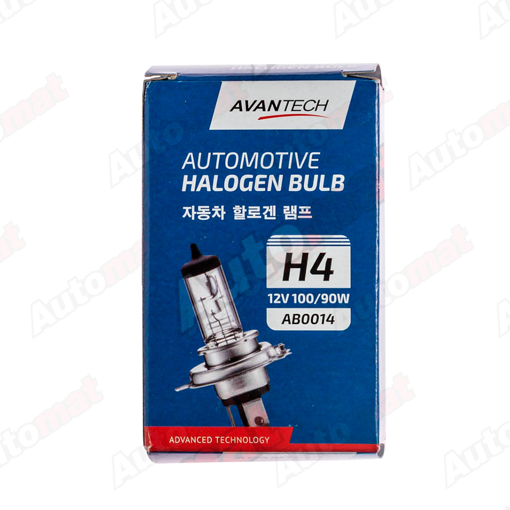 Лампа головного света AVANTECH H4 (HB2) 12V 100/90W 2150/1630 лм