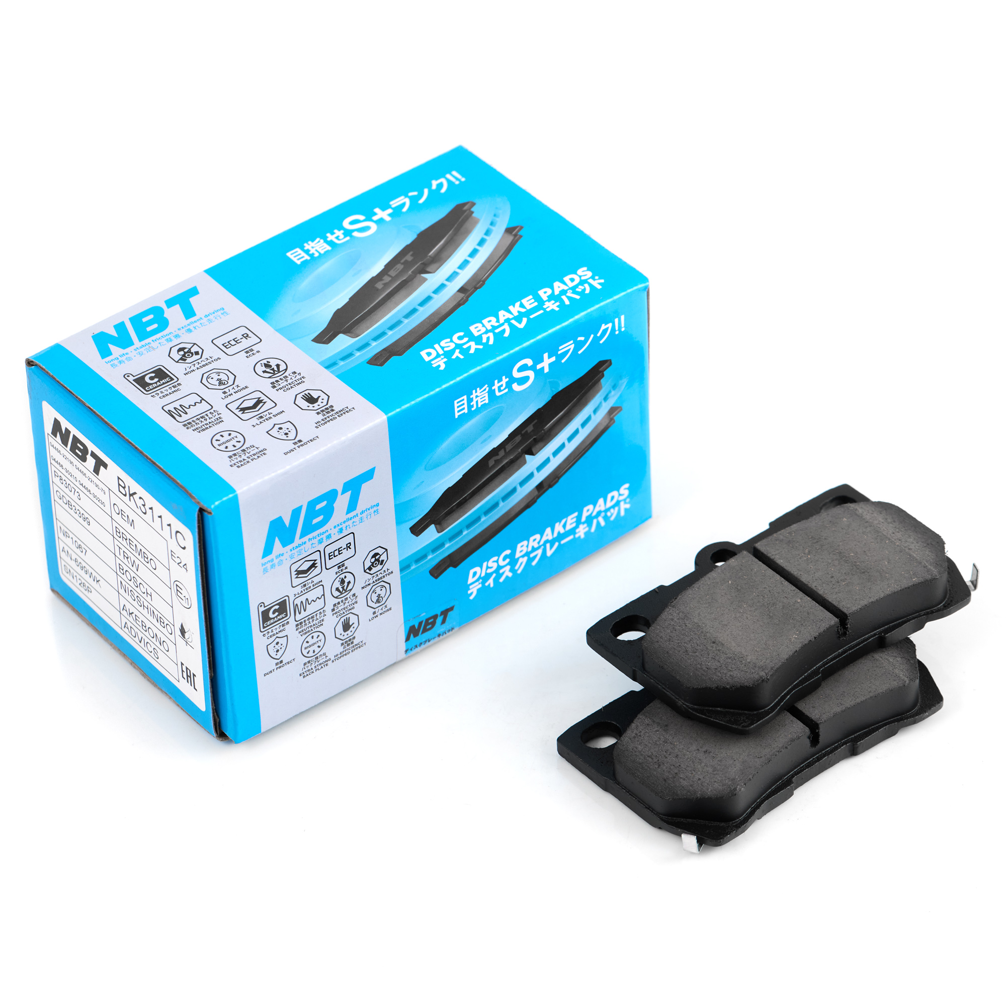 Колодки тормозные дисковые NBT BK3111C / SN126P / AN-699WK / NP1067 / SP2083 / 2432301 / GDB3399 / P83073 / AV276 / GP02243 / D2243MH