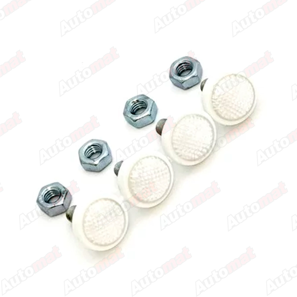 Болты крепления номерного знака ДельтаПро, декоративные, светоотражающие, белый+белый, комплект 4 шт